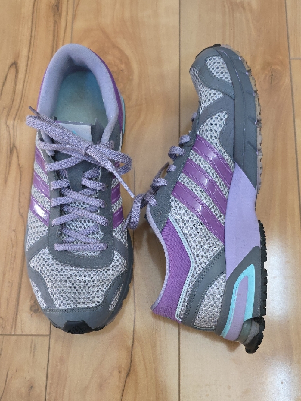 Adidas Y2K Marathon 10 Running Shoes Gray & Purple Size 8🪻